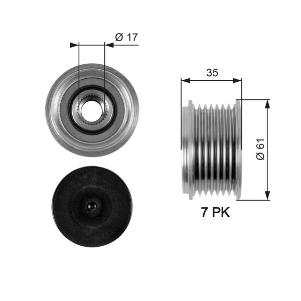 GATES OAP7095 | Alternatör Rulmanı Touareg 3.2 V6 02-05 Bmv Bmx