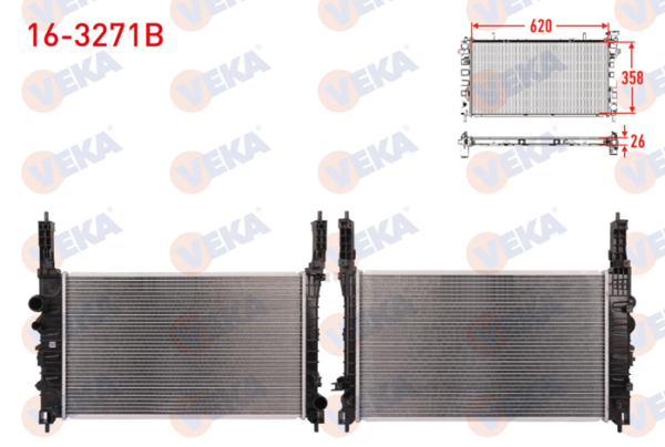 VEKA 16-3271B | Opel Mokka 1.4 Manuel Su Radyatörü (Brazing) 2012 Sonrası