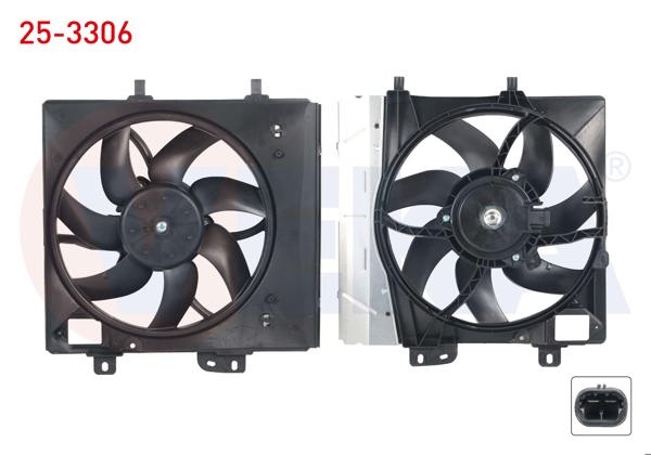 VEKA 25-3306 | Fan Motoru Su Radyatörü Davlumbazlı Tekli Fanlı (100 Watt) Citroen C-Elysee 1.6 HDI 2012 -