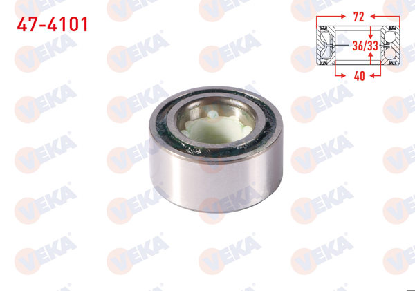 VEKA 47-4101 | On Tekerlek Rulmanı Sol-Sağ 40X72x36 / 33 Suzuki Swift II 1.3İ 1989-2004 / Baleno 1.6İ 16V 1995-2002