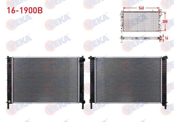 VEKA 16-1900B | Su Radyatörü Brazing Ford Fiesta 1.4 TDCI M-T 2002-2009