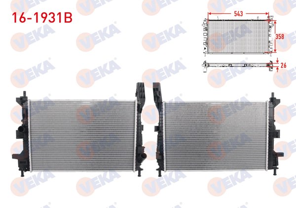 VEKA 16-1931B | Su Radyatörü Brazing Ford Focus III 1.0 Ecoboost M-T Ac + /-2011-2015