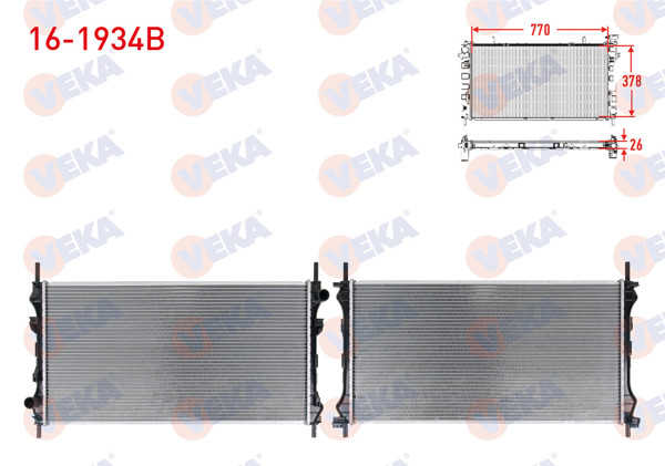 VEKA 16-1934B | Su Radyatörü Brazing Ford Transit (V184) 2.4 D M-T Ac + 2000-2006