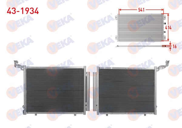 VEKA 43-1934 | Klima Radyatörü Ford Fiesta VII 1.0 Ecoboost, 1.5 TDCI 2017-/ Courıer 1.5 2017 -
