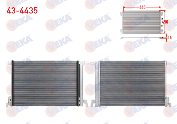 VEKA 43-4435 | Klima Radyatörü Audi A6 C8 40 TDI 18-/ A7 4Ka 40 TDI 18-/ A8 D5 50 TDI, 55 TFSI, 60 TFSI, TDI 17-/ Q7 4Mb 2.0 TFSI, 3.0 TFSI, 50 TDI 15-/ Q8 4Mn 50 TDI, 55 TFSI, Sq8 TDI 18-/ Touareg (Cr7) 3.0 TDI 17 -