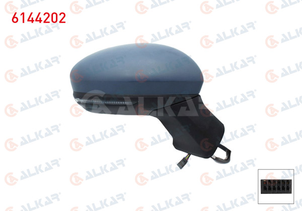 ALKAR 6144202 | Dış Dikiz Aynası Sağ Elektrikli Asferık Isıtmalı Astarlı Otomatik Katlanır Sinyalli Sensörlü Led 11 Pin Renault Captur II 2020 -