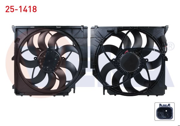VEKA 25-1418 | Fan Motoru Davlumbazlı Tekli (590W) BMW X3 (E83) 2.0 D-2.0 D Xdrive-2.5-3.0İ-3.0 D 2004-2010