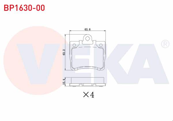 VEKA BP1630-00 | Fren Balata Arka C Serisi (W202) C 200
