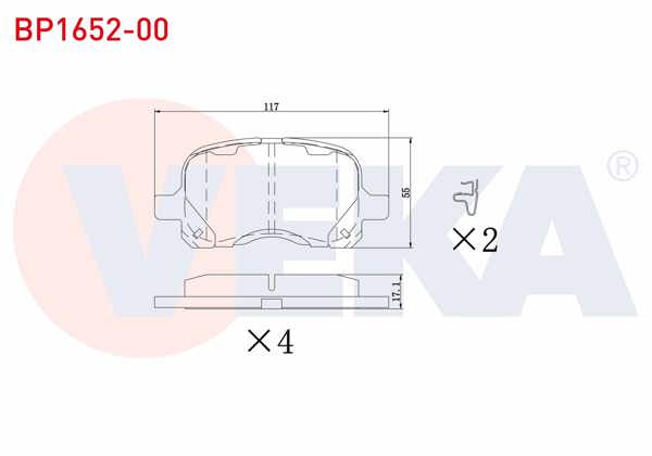 VEKA BP1652-00 | Fren Balata Ön Toyota Corolla