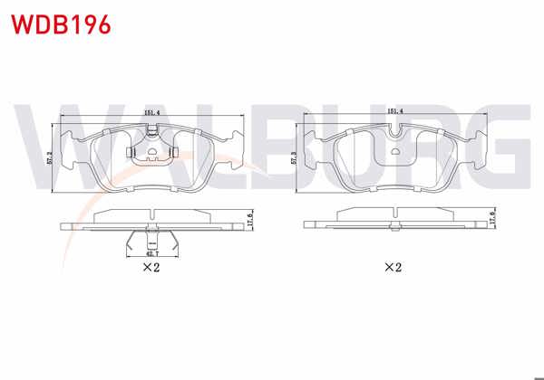 WALBURG WDB196 | Fren Balata Ön BMW 3 Serisi (E36) 316 İ 17.50mm 1990-1998