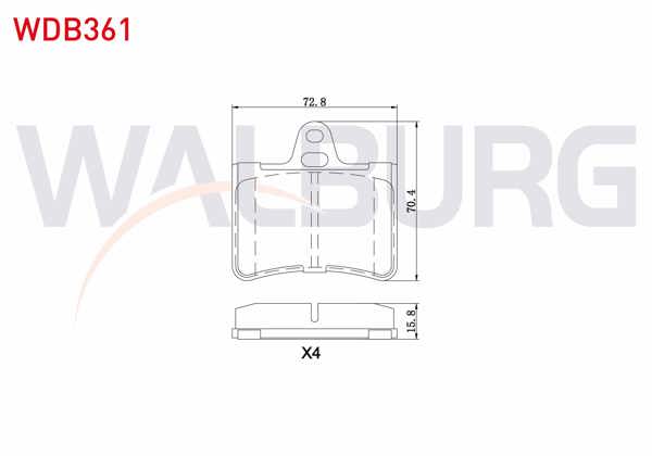 WALBURG WDB361 | Fren Balata Arka Citroen C5 II 1.6 HDI 2004-2008 / C5 II 2.0 2004-2008 / C5 II 2.0 HDI 2004-2008 / C5 I 2.0 HDI 2001-2004 / C5 II 1.6 Thp 2004-2008 / C5 III 1.6 HDI 2008-2015 / C5 III 2.0 HDI 2008-2015