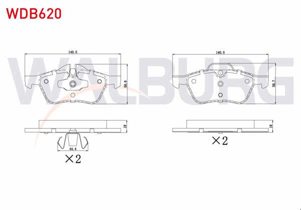 WALBURG WDB620 | Fren Balata Ön Mini Mını (R50,R53) Cooper 1.6İ 16V 18.30mm 2001-2006