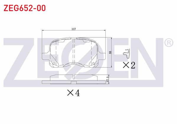 ZEGEN ZEG652-00 | Fren Balata Ön Toyota Corolla (_E11_) 1.4İ 1997-2002 / Corolla (_E11_) 1.6İ 1997-2002 / Corolla (_E11_) 2.0 D 1997-2002 / Corolla (_E11_) 2.0 D-4D 1997-2002