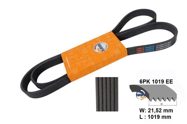 HMPX PARTS 6PK 1019 EE | Vantilatör Kayışı (+ Ac) Fiesta 02 > 1.25-1.4-1.6 Duratec