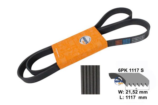HMPX PARTS 6PK 1117S | Vantilatör Kayışı Passat-A3-A4 1.8 TFSI-2.0 FSI Bzb-Bwa-Blr
