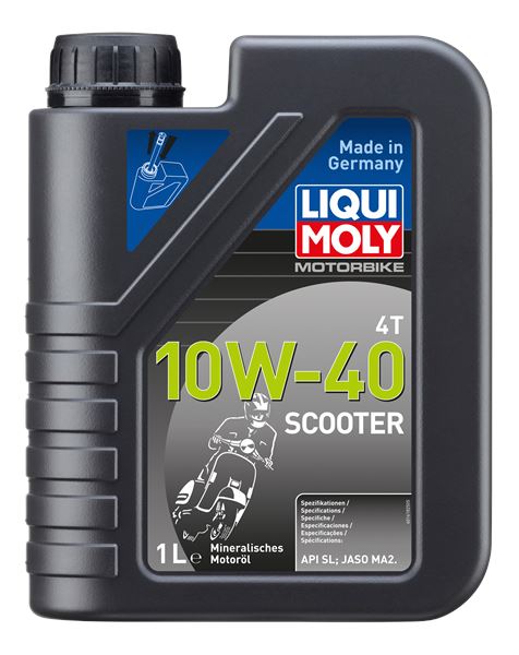 LIQUI MOLY 1618 | Motosiklet Yağı-Motorbike 4T 10W-40 Scooter 1 L Apı Sl, Jaso Ma2 | 6 Adet