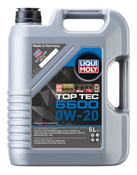 LIQUI MOLY 21411 | Motor Yağı-Top Tec 6600 0W-20 5 L Acea C5, C6, Apı Sp, Ilsac Gf-6A, BMW Longlife-17 Fe + , Jaguar / Land Rover Stjlr.03.5006, Mb-Approval 229.71, Mb-Approval 229.72, Opel Ov 040 1547-A20 Chrysler Ms-12145, Fiat 9.55535-Gsx, Ford Wss-M | 4 Adet