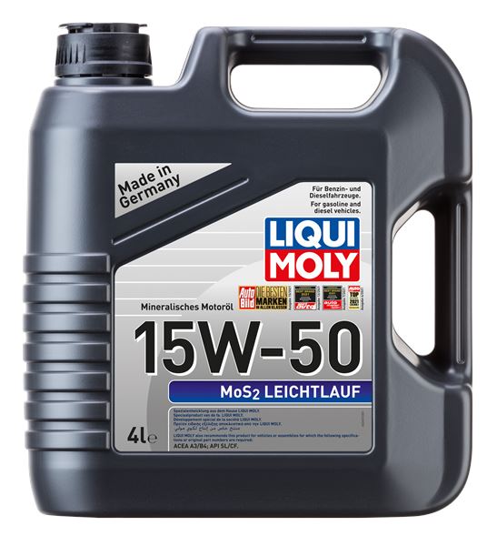 LIQUI MOLY 2457 | Süper Düşük Sürtünmeli Motor Yağı Mos2 15W-50 4L (Koli 4 Adet) | 4 Adet