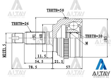 MAHER 01754 | Aks Kafası Dış Civic 06-11 Fd6 / ABS li 26X60x30