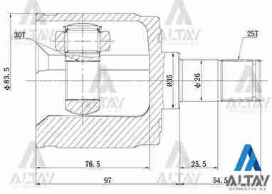 MAHER 01837 | Aks Kafası İç Civic / Crx / 25X35x30