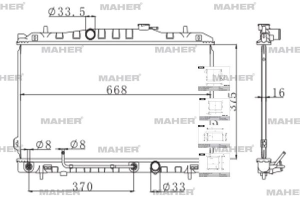 MAHER 10501 | Radyatör Su Cerato 06-09 1.6 Benzinli A-T Brazing