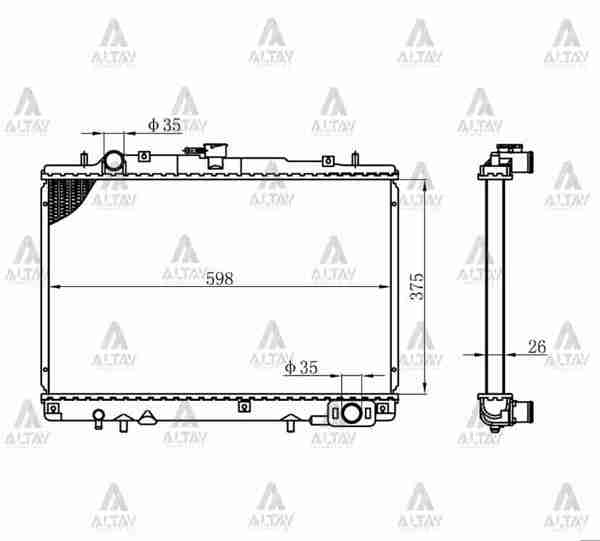 MAHER 10589 | Radyatör Su L-200 99-05 4X2 26mm M-T Brazing