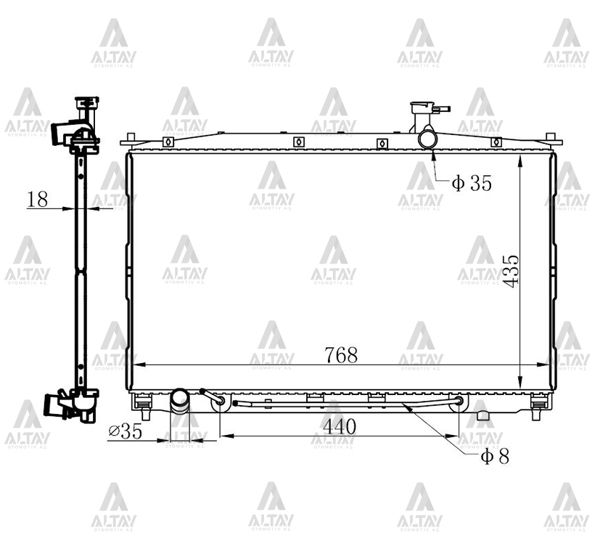 MAHER 10635 | Radyatör Su Santafe Dizel 06= 26mm A-T Brazing