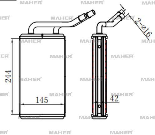 MAHER 14702 | Radyatör Kalorifer Transit 00-06 V184 Brazing