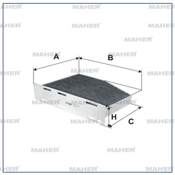 MAHER 15310 | VW Golf 5 / Passat / Jetta / Caddy / Audi A3 / Seat Leon / Octavia Karbonlu Polen Filtresi (04-12)