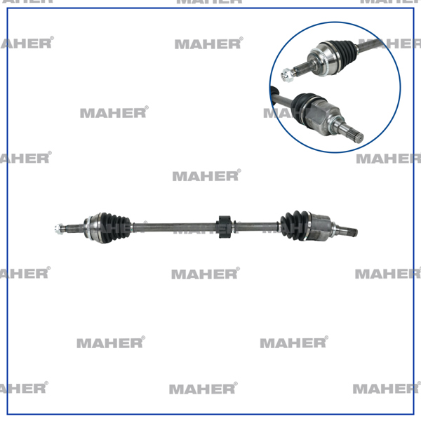 MAHER 18544 | Aks Komple Ön Verso 04-09 / Sağ 1.6 ABS li 48 Diş A-T / M-T 924mm