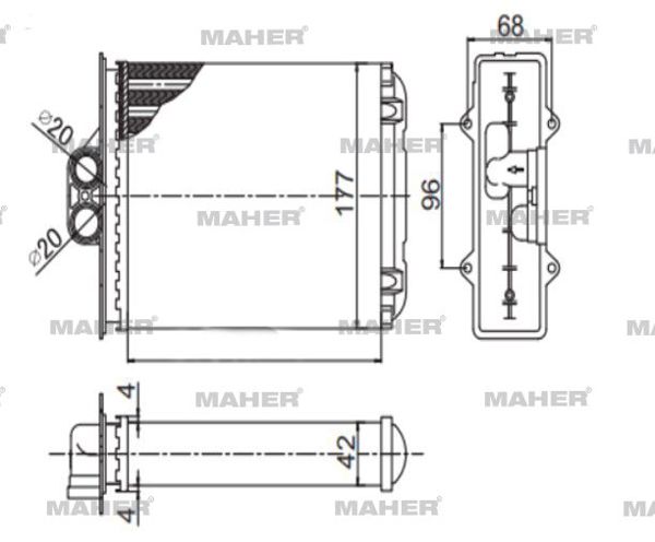 MAHER 19072 | Radyatör Kalorifer Vectra B 96-02 Klimalı Mekanik