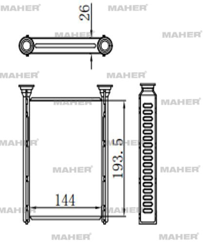 MAHER 19081 | Radyatör Kalorifer Fluence 10-12 / Megane III 08-15 / Vivaro 14= / Traffic III 14= Brazing