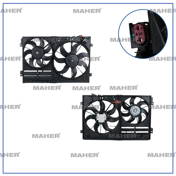 MAHER 19161 | Fan Seti Golf5 / Golf6 / Jetta / Passat / Caddy / A3 / Leon 04-12 Cayc-Cayd-Cbza-Cbzb 1.2 TSI-1.6 TDI 300 / 200W 360 / 295mm Davlumbazlı