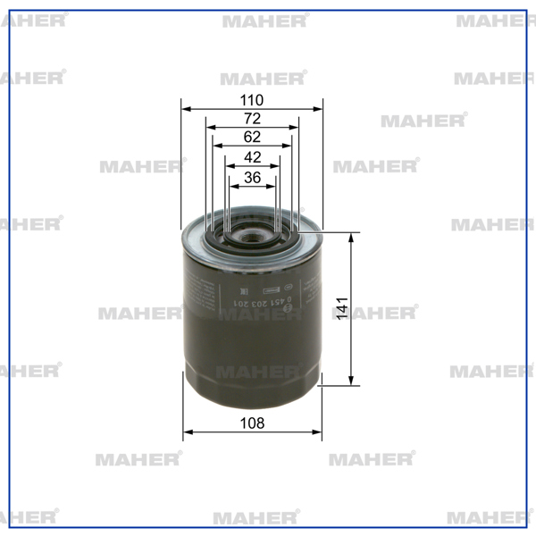 MAHER 19735 | Yağ Filtresi Ducato / Boxer / Jumper 98-06 2.5D-2.8 JTD