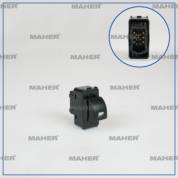 MAHER 26447 | Düğme Cam Açma 301 / C Elysee / Ds3 (Tekli) Siyah Ön-Arka Sağ / Sol