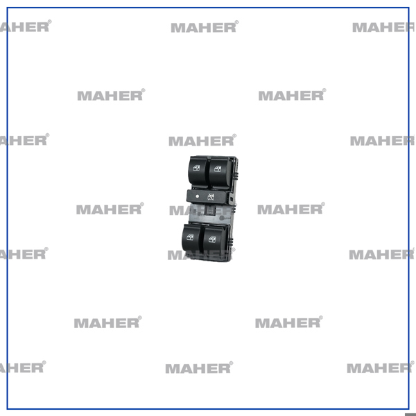 MAHER 26484 | Düğme Cam Açma Linea (Dörtlü) Çerçevesiz Sol