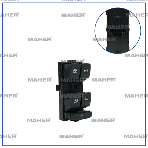 MAHER 33724 | Düğme Cam Açma Polo / T-Cros 7 Arona / Ibiza / Leon 16= (Dörtlu)