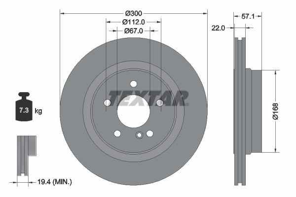 TEXTAR 92163605 | Fren Diski 204 Arka C 250 / 300 / 320 / 350 Tek