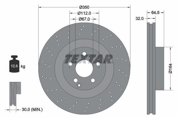 TEXTAR 92176405 | Fren Diski 221 Ön Sport / Amg Tek