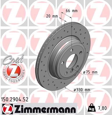 ZIMMERMANN 150.2904.52 | Fren Diski Arka Sport | 2 Adet