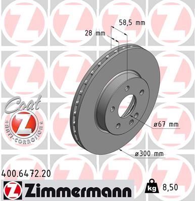 ZIMMERMANN 400.6472.20 | Fren Diski Ön Standart | 2 Adet