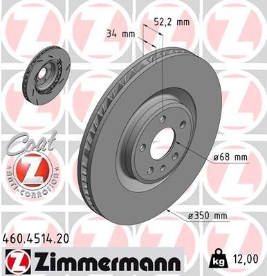 ZIMMERMANN 460.4514.20 | Fren Diski Ön Sol Standart