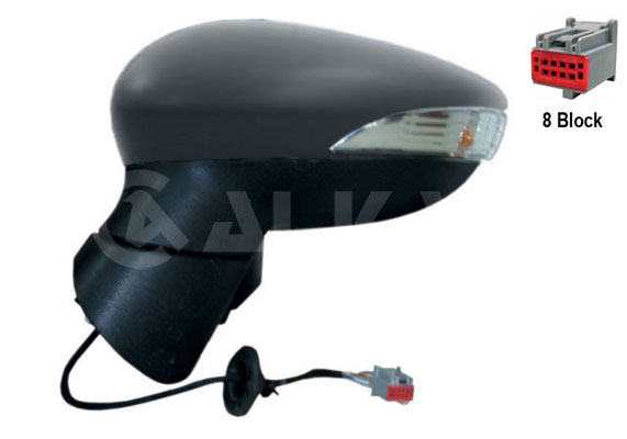 ALKAR 6119394 | Dış Dikiz Aynası Sol Elektrikli Isıtmalı Astarlı Sinyalli 6 Pin Asferık Ford Fiesta VI 2008-2013