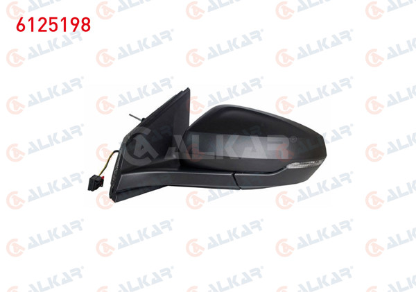 ALKAR 6125198 | Dış Dikiz Aynası Sol Elektrikli Asferık Isıtmalı Sinyalli 6 Pin Volkswagen Polo (Aw1, Bz1) 2017 -