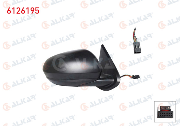 ALKAR 6126195 | Dış Dikiz Aynası Sağ Elektrikli Isıtmalı Sensörlü 7 Pin Dacia Duster 2017 -