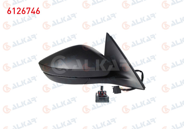 ALKAR 6126746 | Dış Dikiz Aynası Sağ Elektrikli Isıtmalı Sinyalli Led 6 Pin Skoda Scala / Kamıq 2019 -