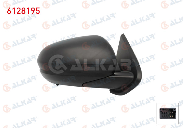 ALKAR 6128195 | Dış Dikiz Aynası Sağ Elektrikli Isıtmalı Sensörlü Kör Noktalı 9 Pin Dacia Duster 2017 -