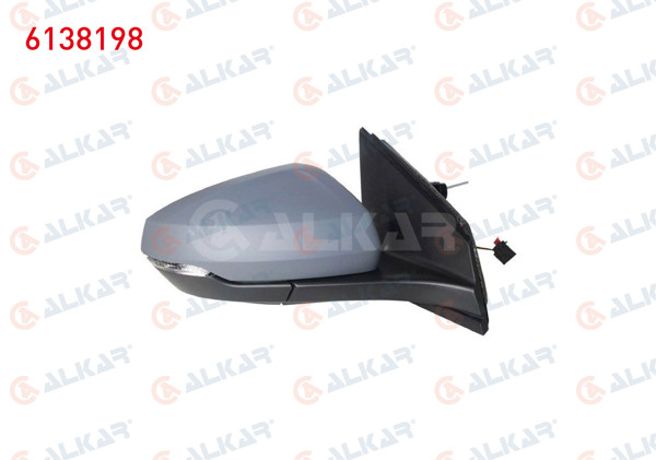 ALKAR 6138198 | Dış Dikiz Aynası Sağ Mekanik Astarlı Sinyalli 2 Pin Volkswagen Polo (Aw1, Bz1) 2017-2021