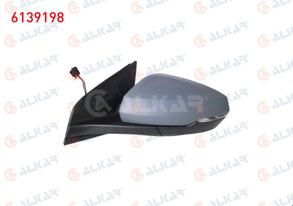 ALKAR 6139198 | Dış Dikiz Aynası Sol Elektrikli Asferık Isıtmalı Astarlı Sinyalli 6 Pin Volkswagen Polo (Aw1, Bz1) 2017-2021