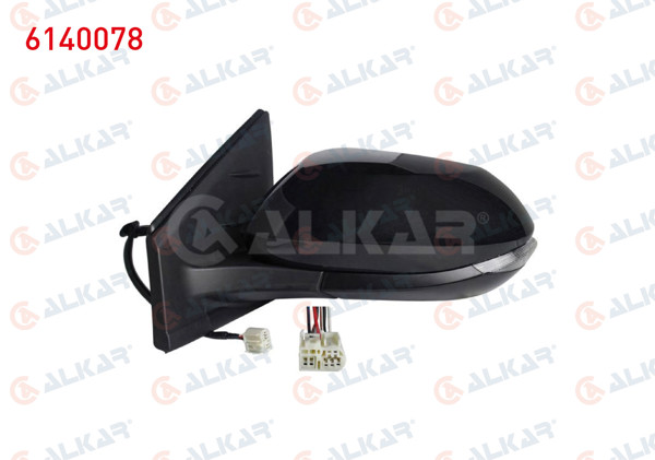 ALKAR 6140078 | Dış Dikiz Aynası Sağ Elektrikli Isıtmalı Astarlı Sinyalli 6 Pin Toyota Yaris 2020 -